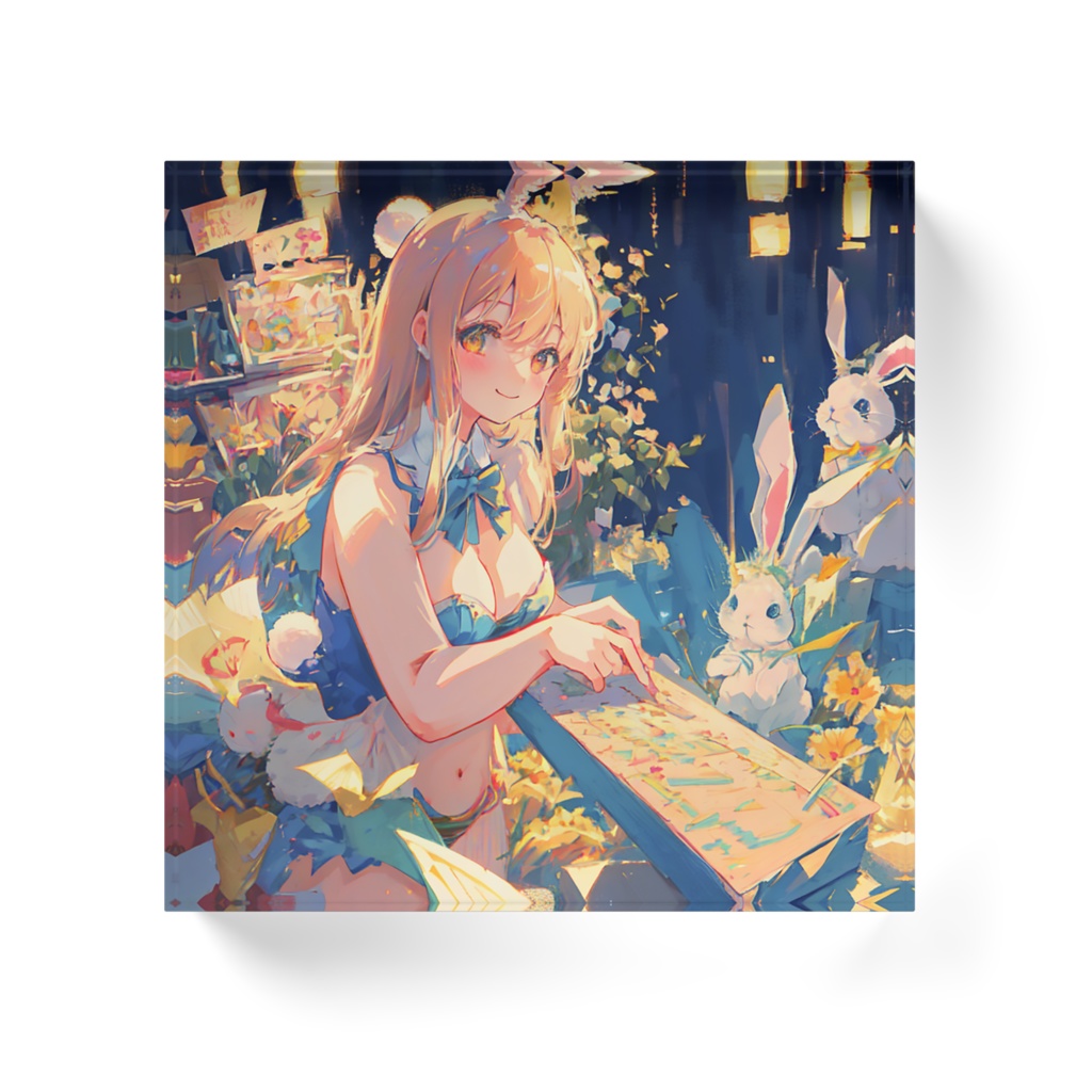 うささんとうさぎアクリルブロック