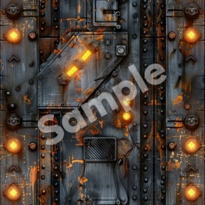 【シームレス】サイバーパンク金属・ハイテク装甲素材集 5種セット(VRChatアバター・武器改変用)