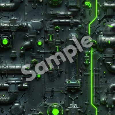 【シームレス】サイバーパンク金属・ハイテク装甲素材集 5種セット(VRChatアバター・武器改変用)