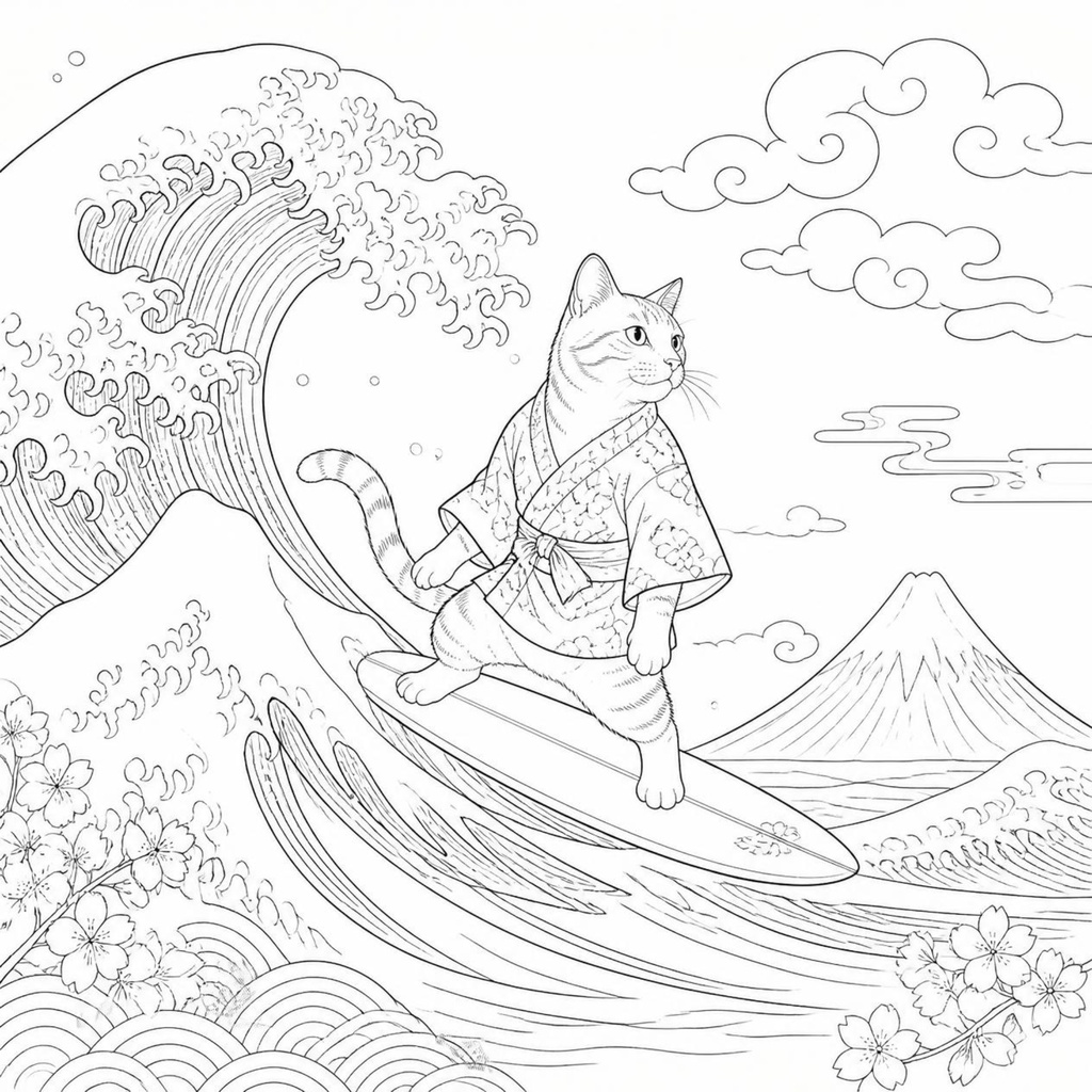 塗り絵 猫 無料配布