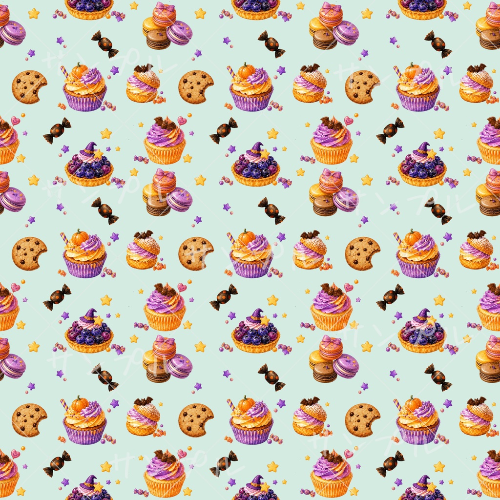Halloween 洋菓子 デジタルペーパー