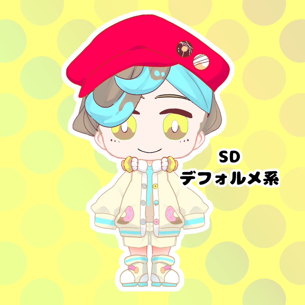 【パーツ分け済psdデータ】ドーナツ風 デフォルメ