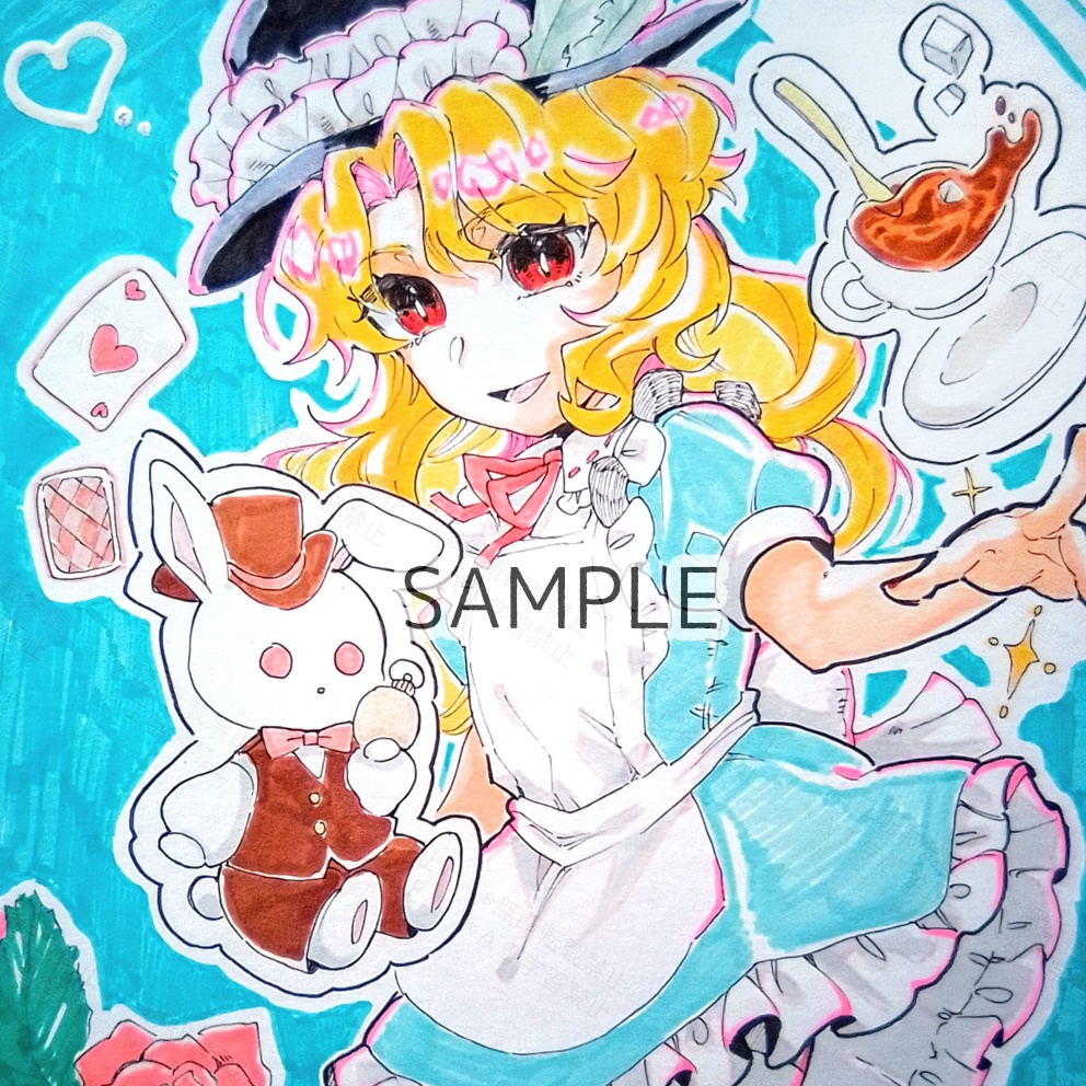 【東方project】手描き色紙　ジャケットのあの子