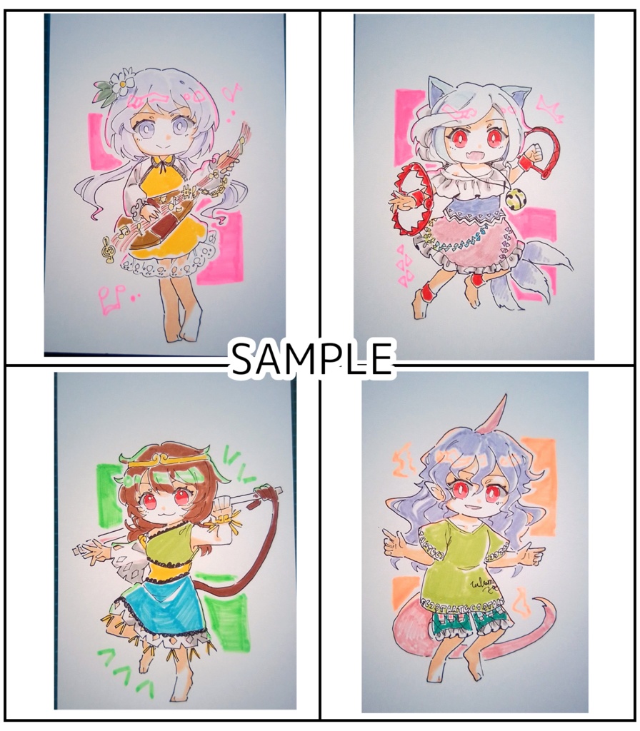 【東方project】手描きイラスト 8名