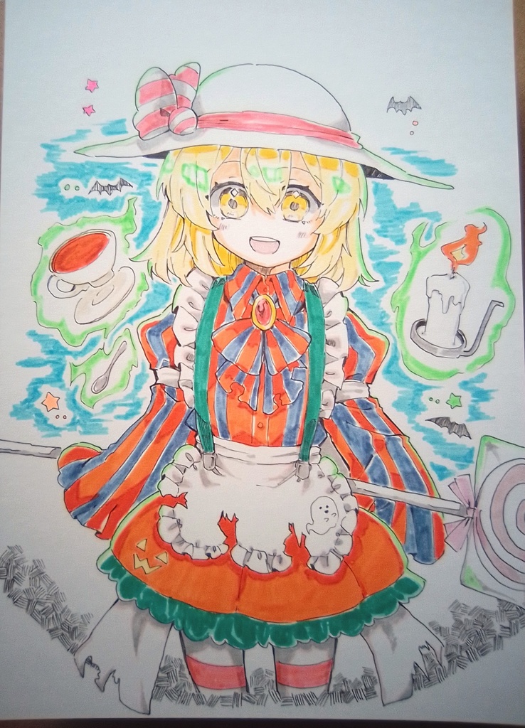 【東方project旧作】手描き カナ・アナベラル ハロウィン風