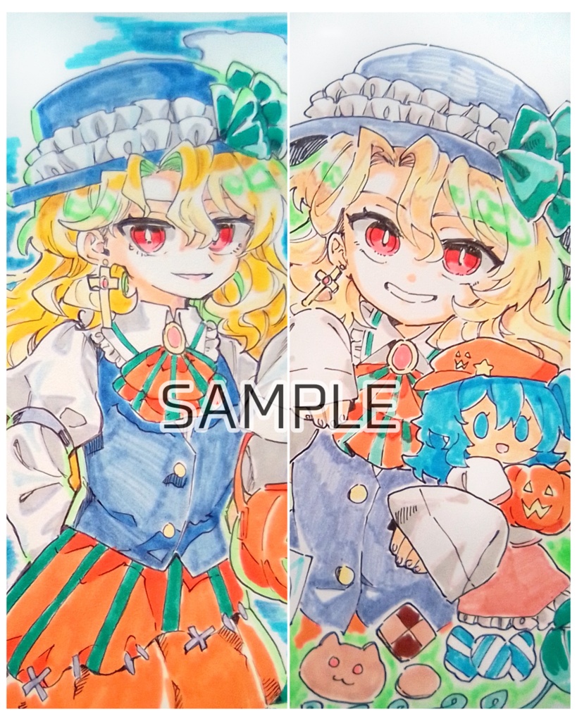 【東方project】イラストセット ジャケットのあの子 ハロウィン風