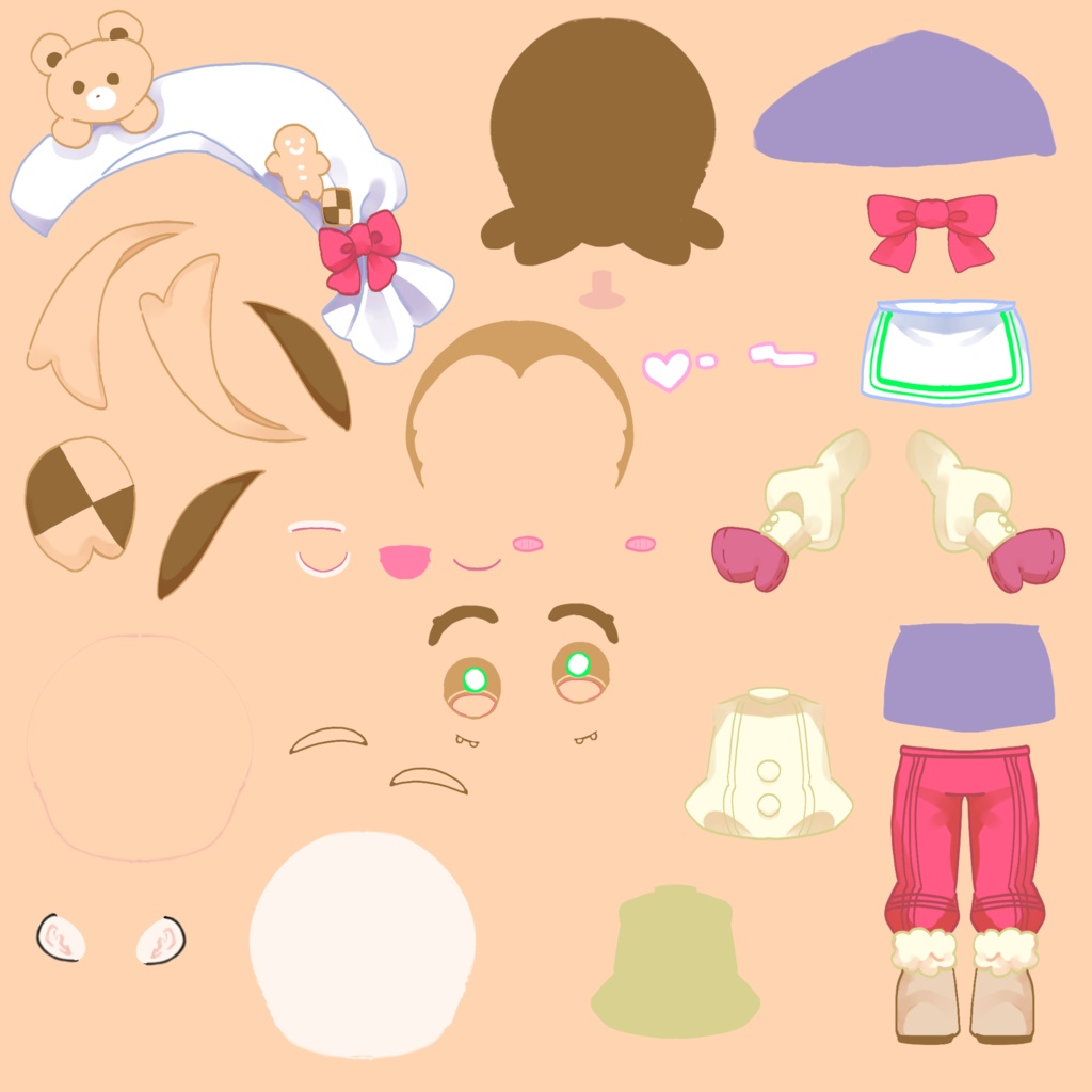 クッキー イメージの子 デフォルメ【パーツ分け済psd】