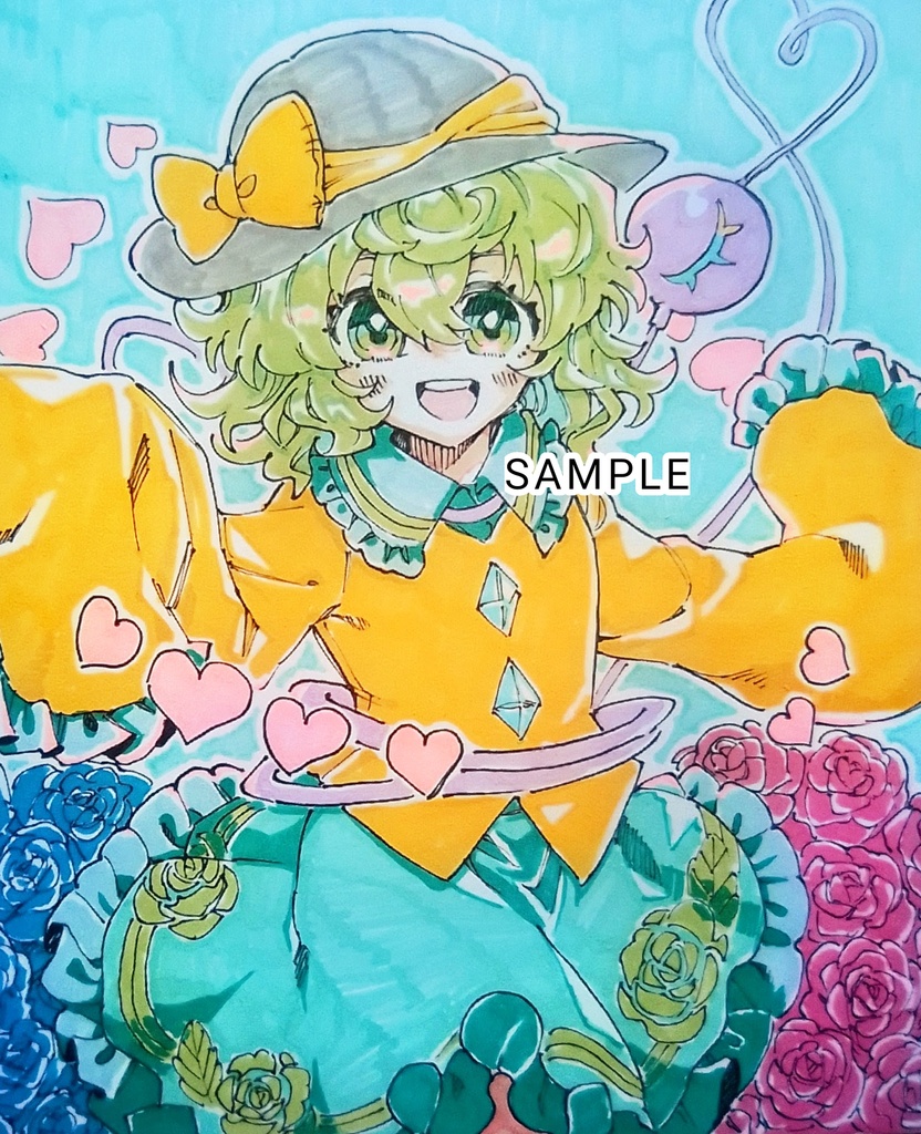 【東方project】【ゆうゆうBOOTHパック】手描き色紙+α　古明地こいし
