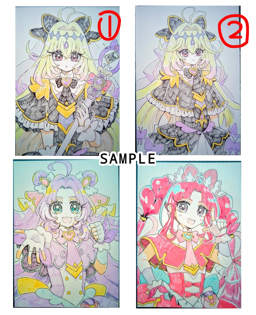 【名探偵プリキュア!】手描きイラスト 3名