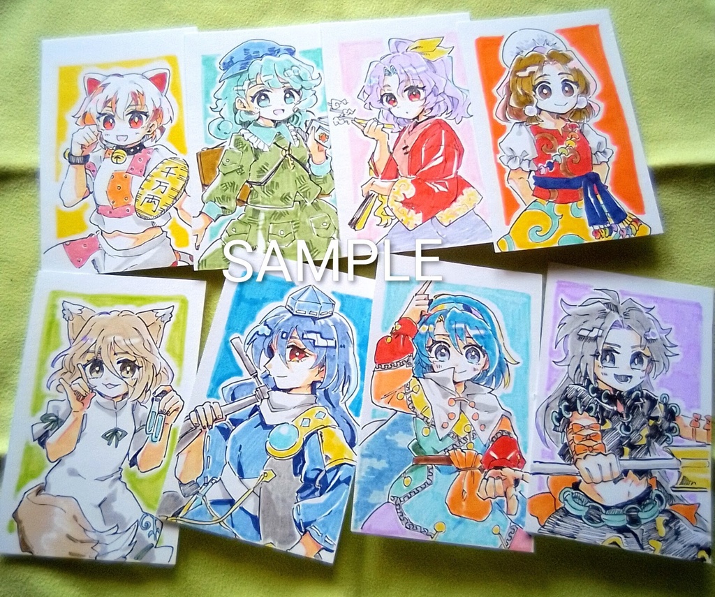 【東方project】虹龍洞　手描きイラストセット