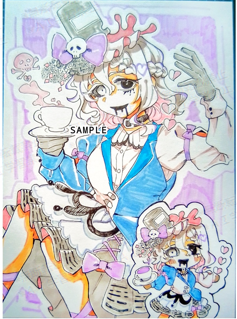 【オリジナル】毒にも薬にも 女の子 手描きイラスト