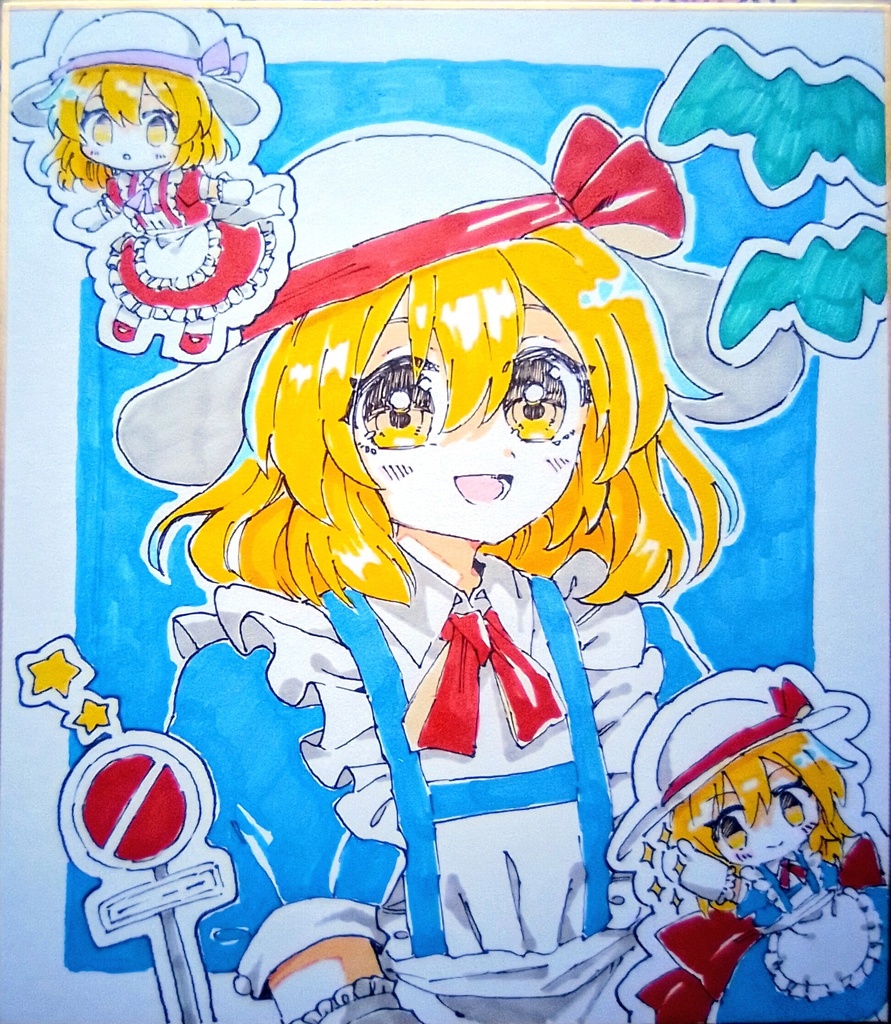 【東方project　旧作】カナ・アナベラル　手描き色紙