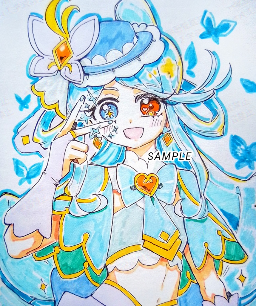 【名探偵プリキュア！】キュアエクレール　手描きイラスト