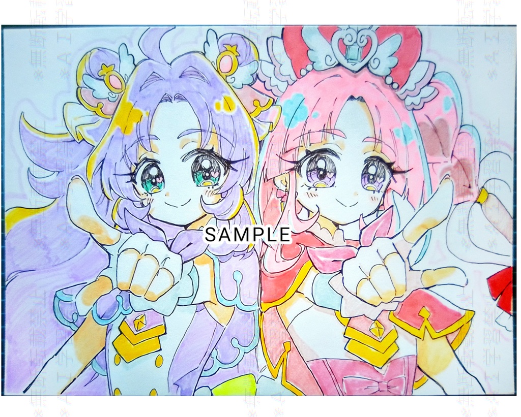 【名探偵プリキュア！】キュアアンサー＆キュアミスティック　手描きイラスト