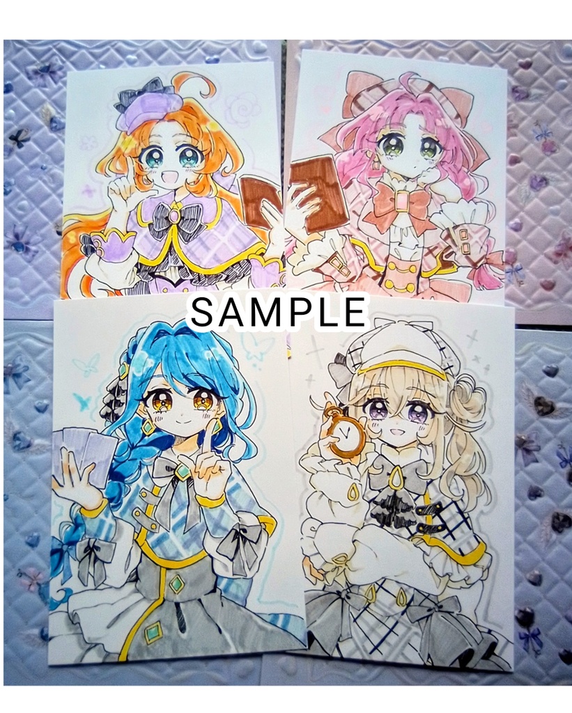 【名探偵プリキュア!】手描きイラスト 4名