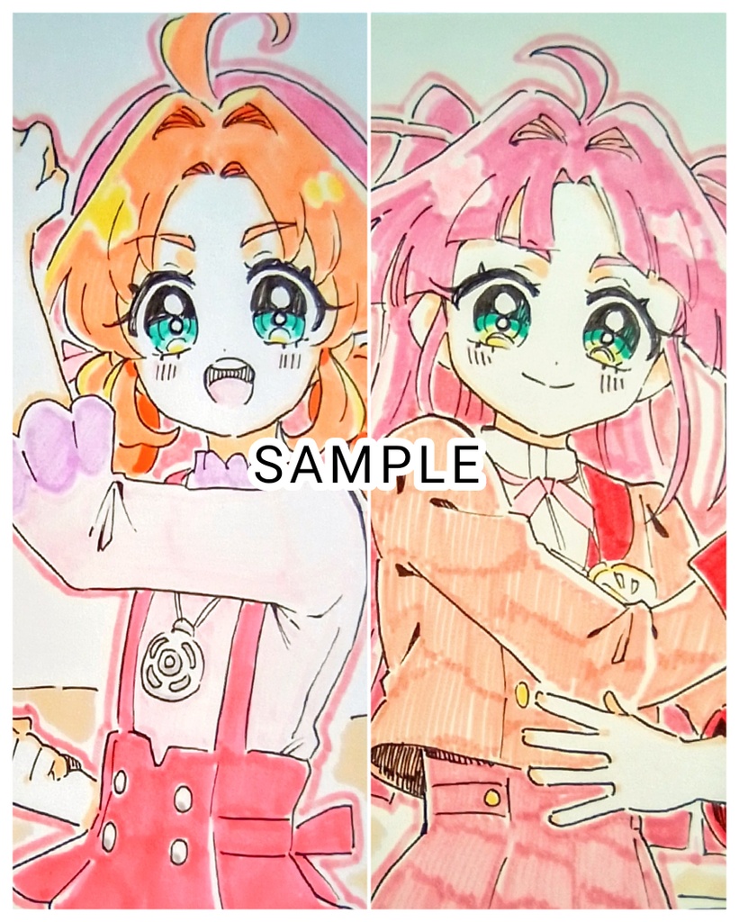 【名探偵プリキュア！】明智あんな&小林みくる 手描きイラスト