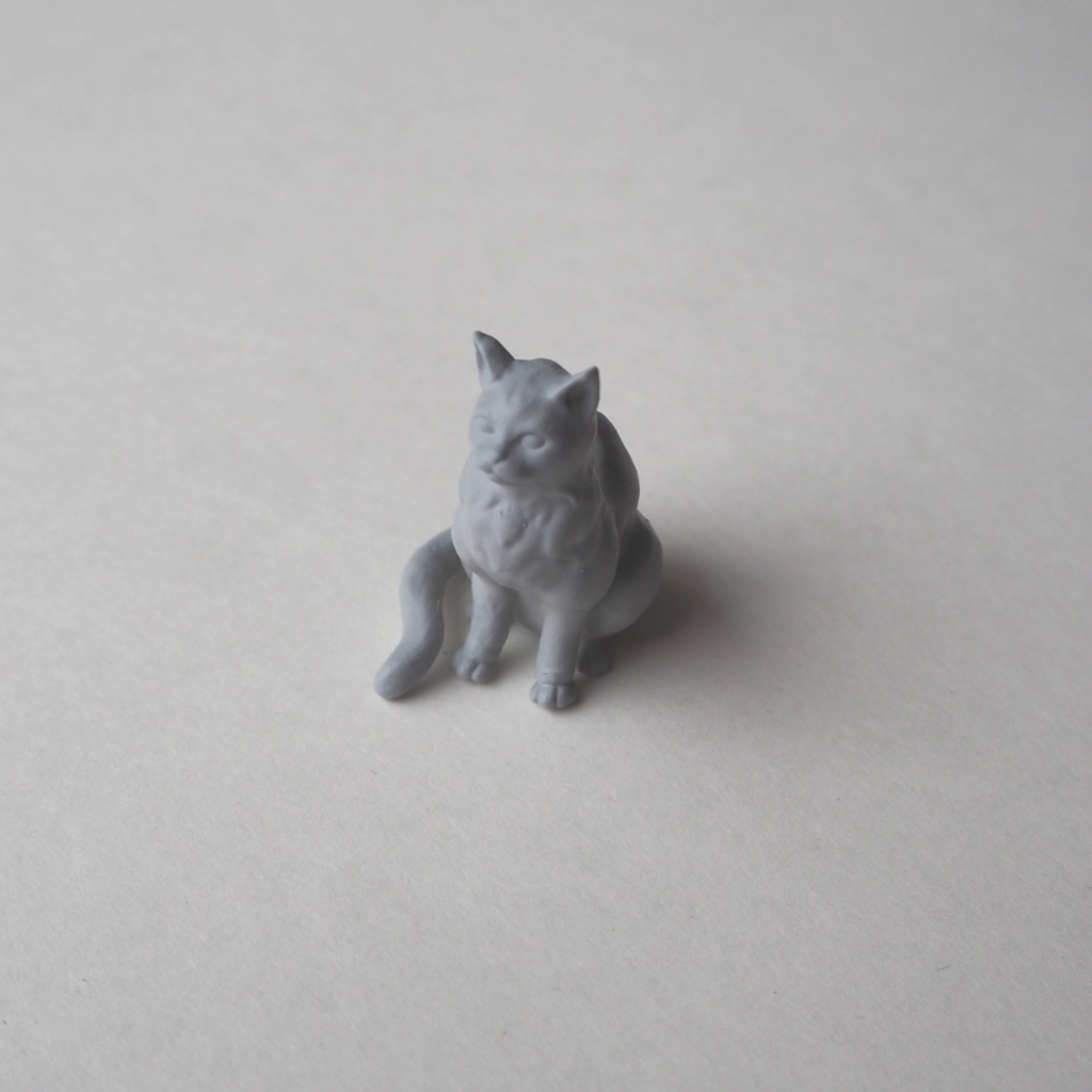 『sitting cat』猫フィギュア STLファイル
