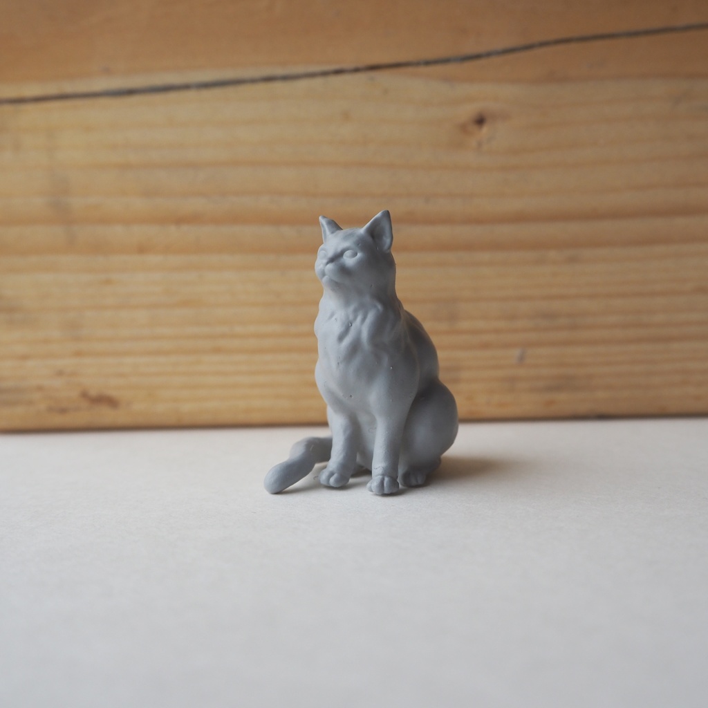 『sitting cat』猫フィギュア STLファイル