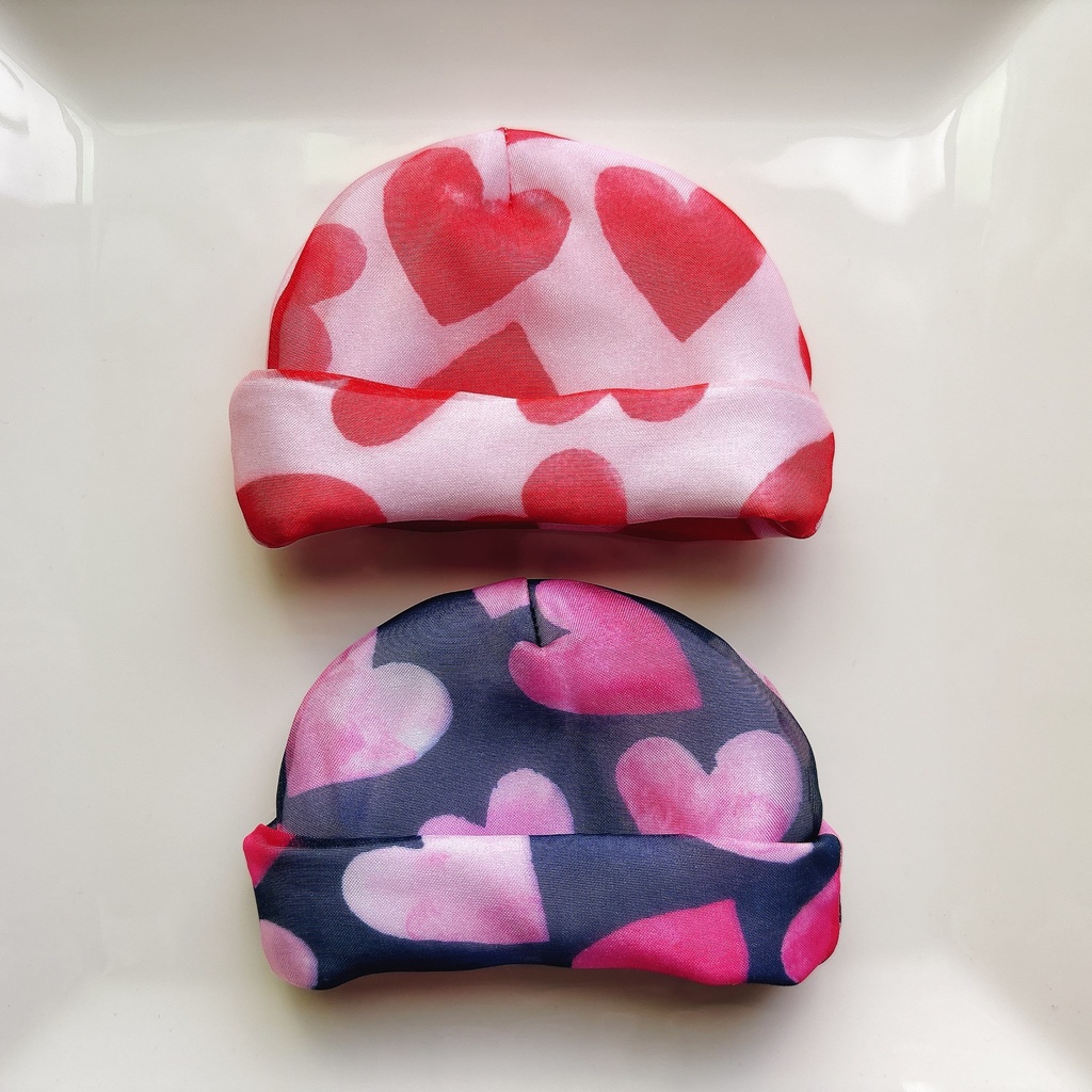 ハート柄ニット帽