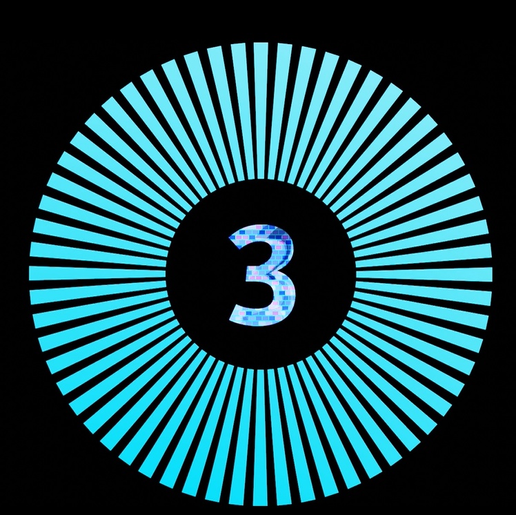 エフェクト動画素材・カウントダウン3