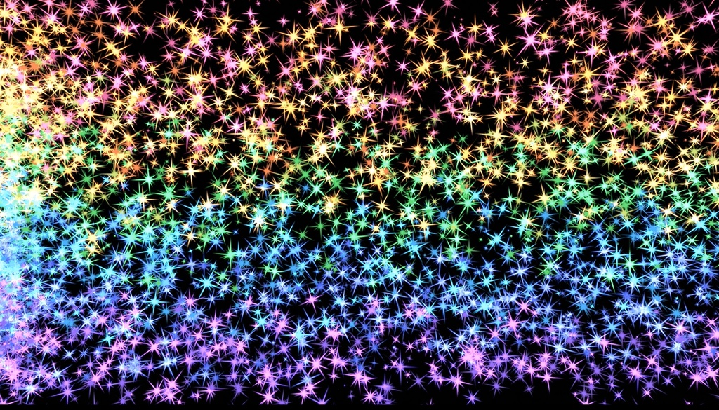 エフェクト素材・レインボーフラッシュカットイン(左から時間差)