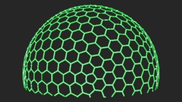 エフェクト素材・ハーフスフィアヘキサシールド