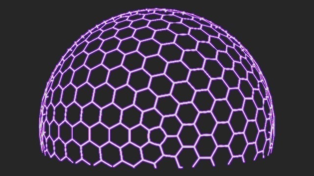 エフェクト素材・ハーフスフィアヘキサシールド