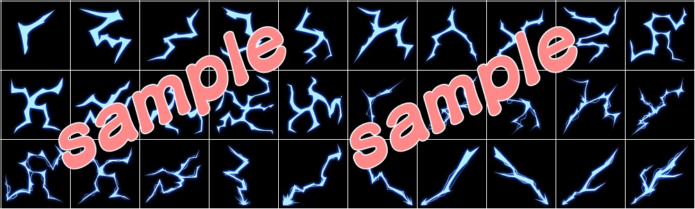 アニメ調の雷素材