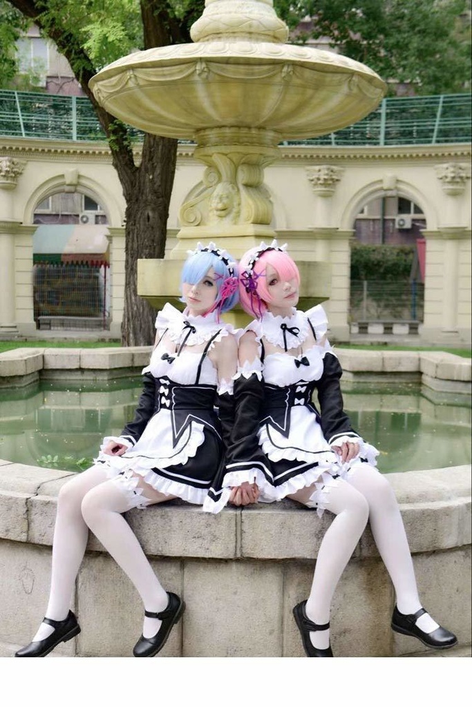 Re:ゼロから始める異世界生活 レム ラム 風 メイド服 双子 セット 衣装 コスプレ コスチューム cosplay