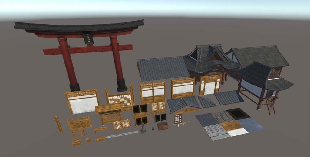 【3Dモデル】和風建築アセットパック|Unity・VRChat向け