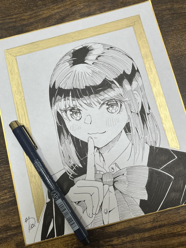 直筆イラスト色紙
