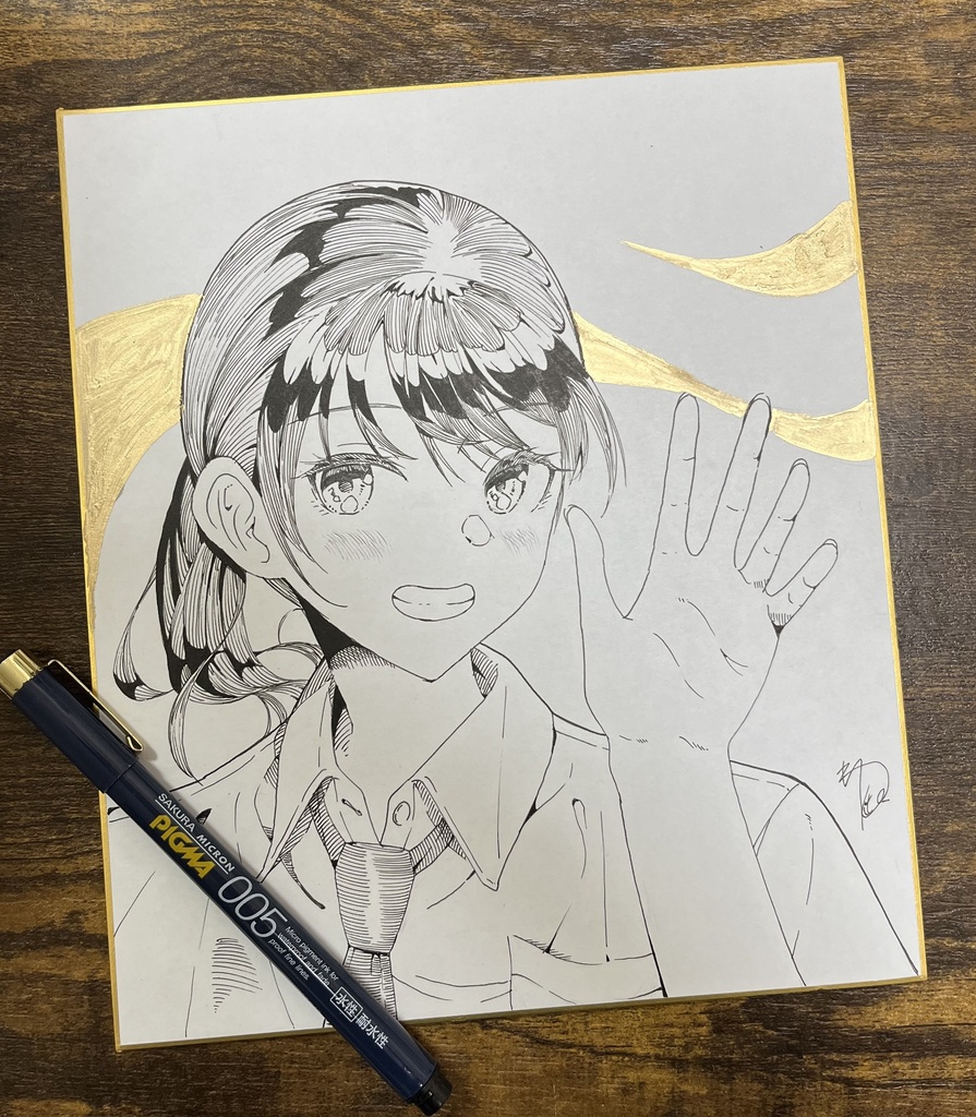 直筆イラスト色紙