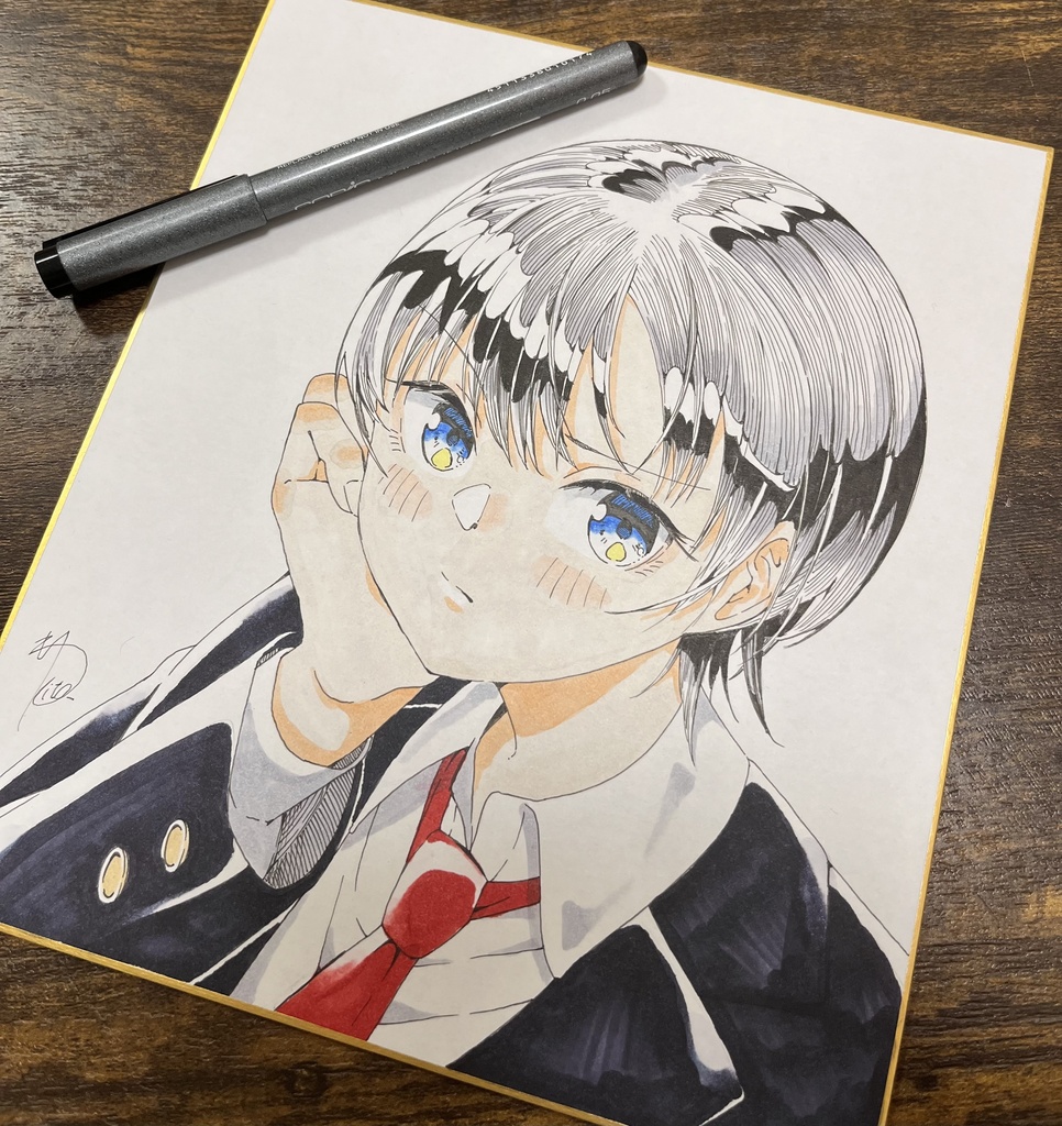 直筆カラーイラスト色紙