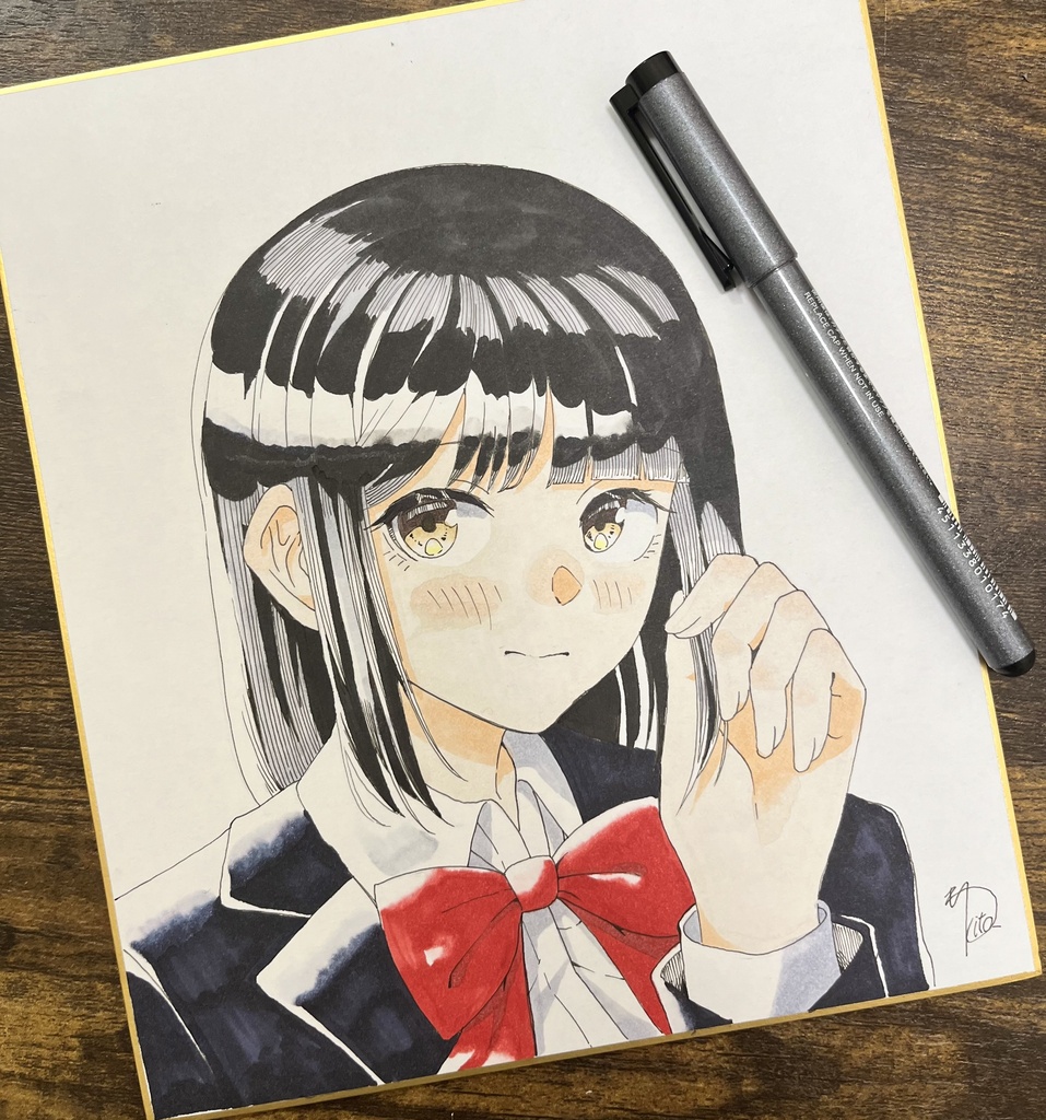 直筆カラーイラスト色紙
