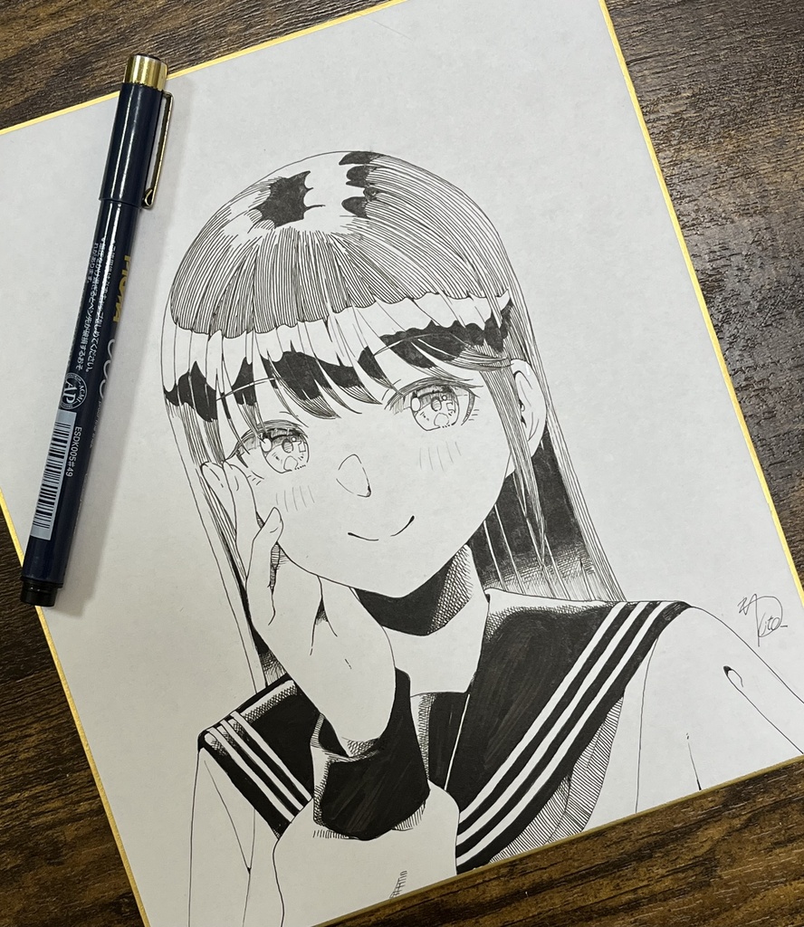 直筆イラスト色紙