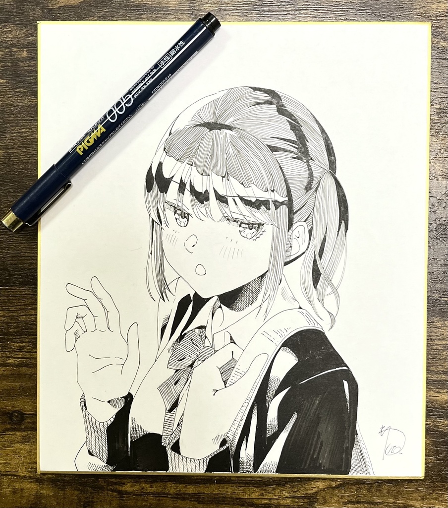 直筆イラスト色紙