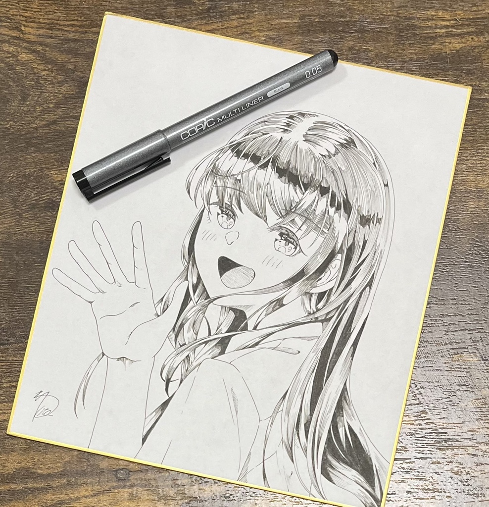 直筆イラスト色紙