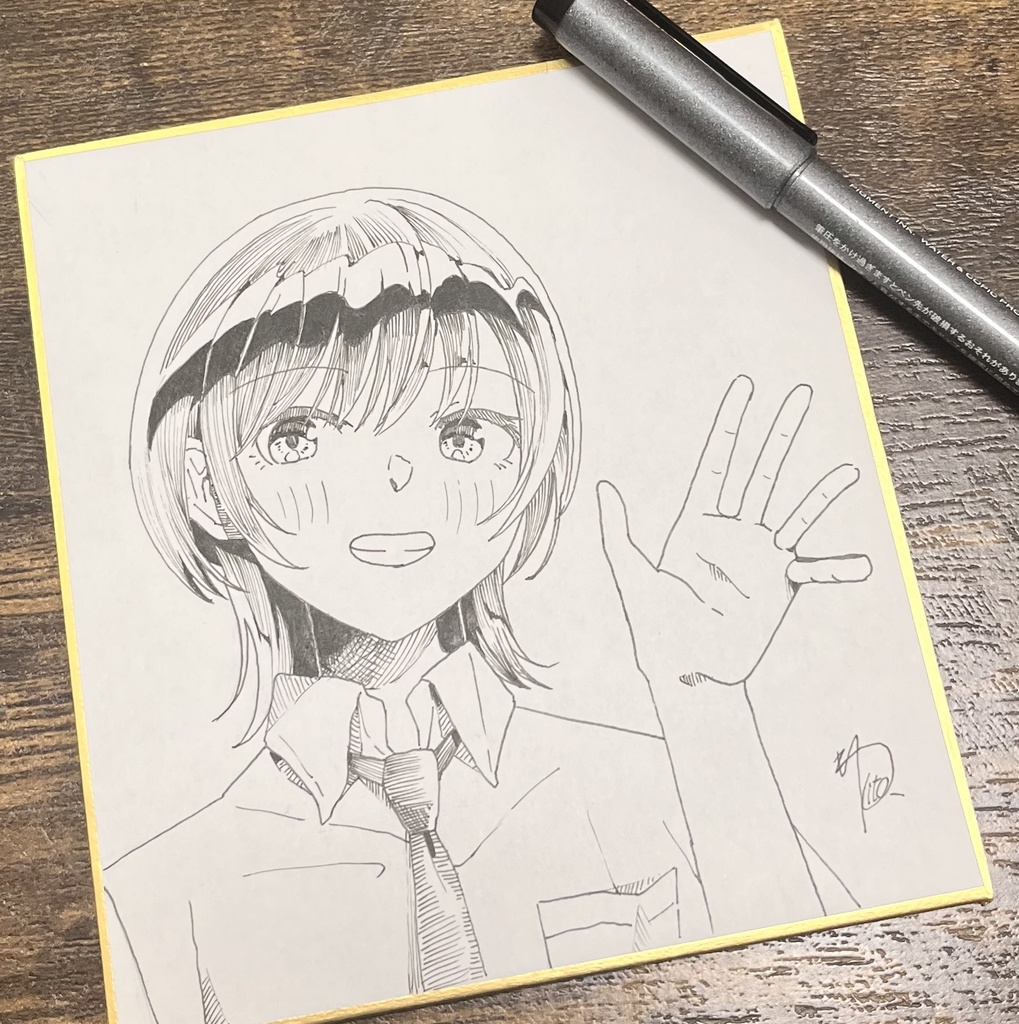 直筆イラスト色紙(ミニ色紙)