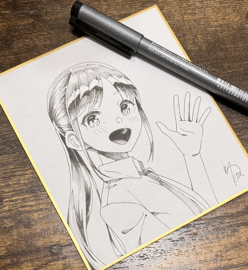 直筆イラスト色紙(ミニ)