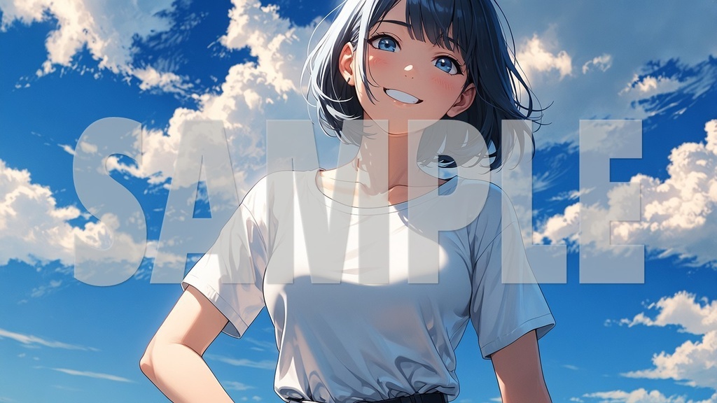Upbeat BGM Artworks Only.  Blue Hair No1 