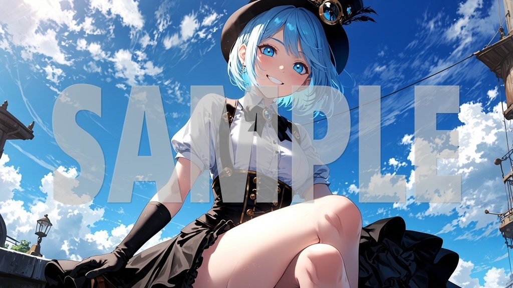 Upbeat BGM Artwork😊 Blue Hair No1