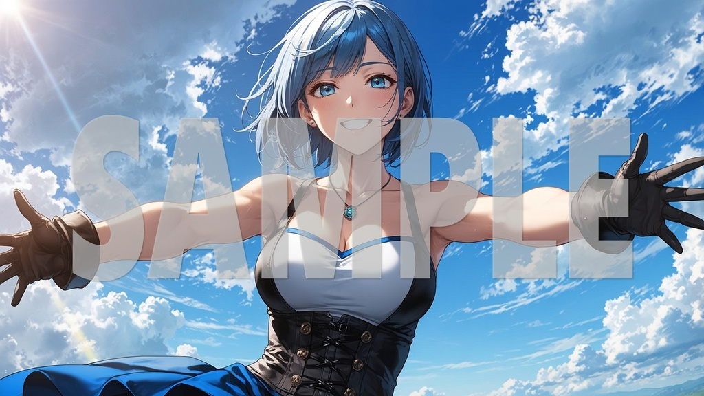 Upbeat BGM Artwork😊 Blue Hair No1