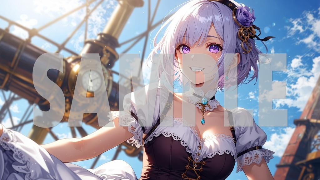 Upbeat BGM Artworks😊 Purple Hair No1