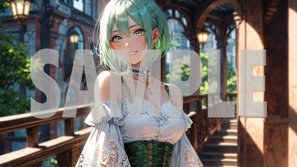 Upbeat BGM Artworks😊 Green Hair No1