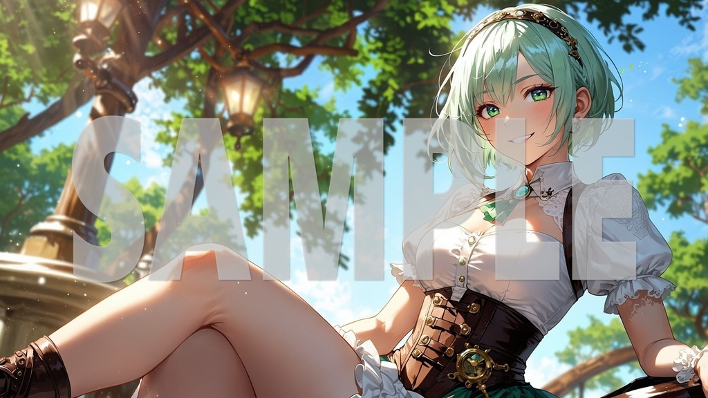 Upbeat BGM Artworks😊 Green Hair No1