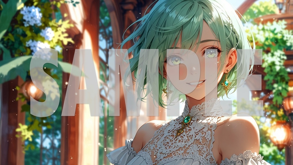 Upbeat BGM Artworks😊 Green Hair No1
