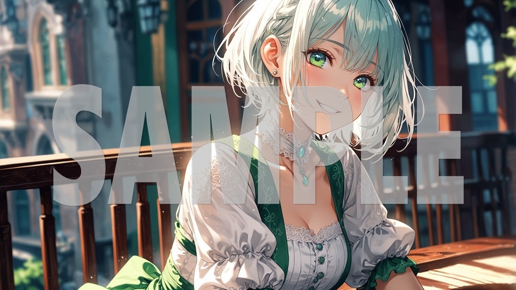 Upbeat BGM Artworks😊 Green Hair No1