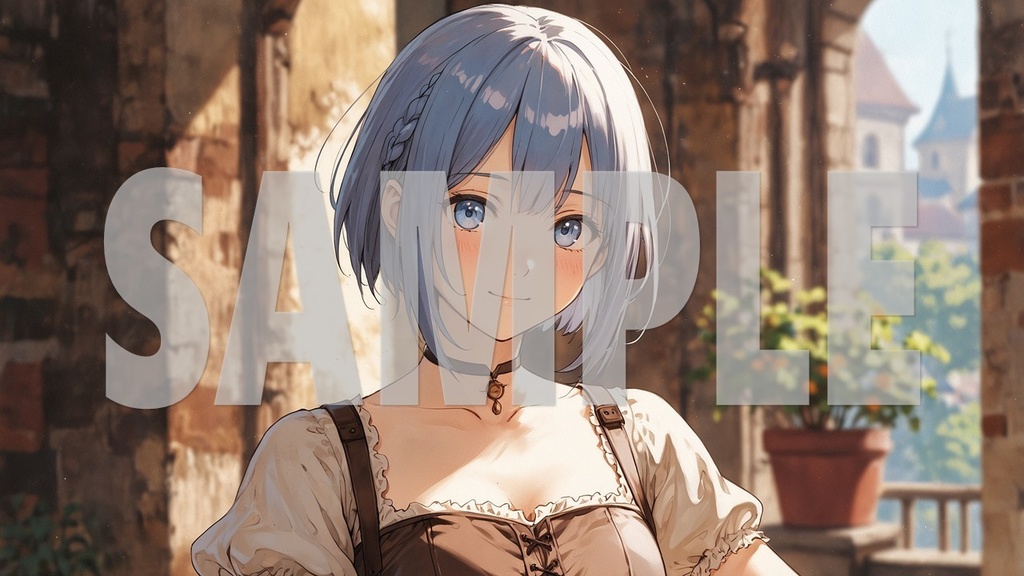 Upbeat BGM Artworks🌻 Blue Hair No2