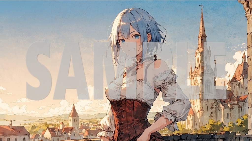 Upbeat BGM Artworks🌻 Blue Hair No2