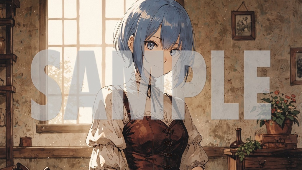 Upbeat BGM Artworks🌻 Blue Hair No2